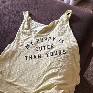 PINK Victoria's Secret Yellow Dog Graphic Tank Top